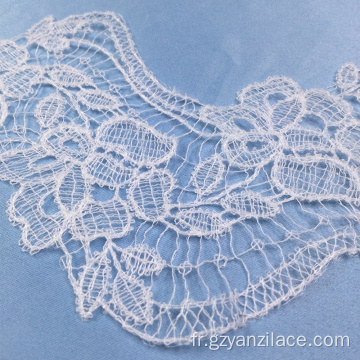 Bordure en dentelle au crochet blanche pour robe